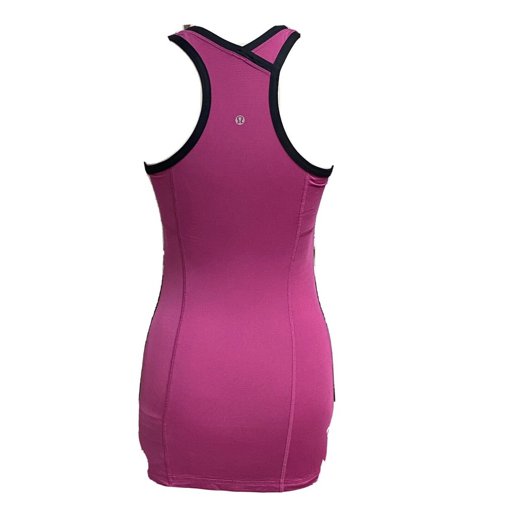 Lululemon Run Skim Singlet Tank Size 6 Racerback Raspberry with Black Trim Rare - Picture 2 of 9